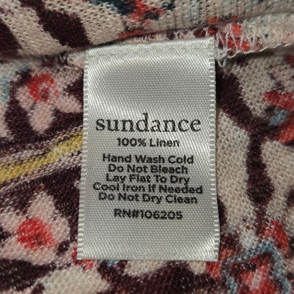 Sundance Womens Small 100% Linen Top Asymmetrical Hem Festival Boho Casual Chic - Picture 10 of 10